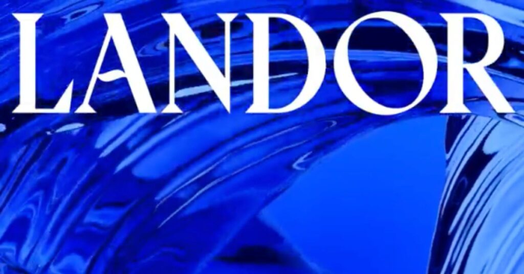 Landor logo against blue backgeound