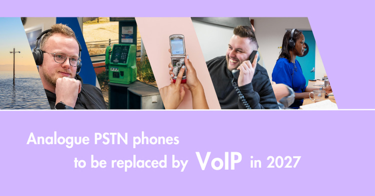 PSTN phones to be replaced by VoIP in 2027 with images of people using phones of different ages