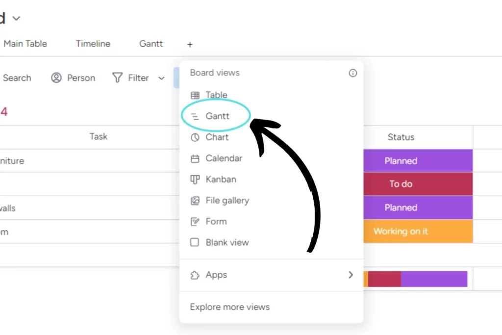 How to make a Gantt chart in monday.com