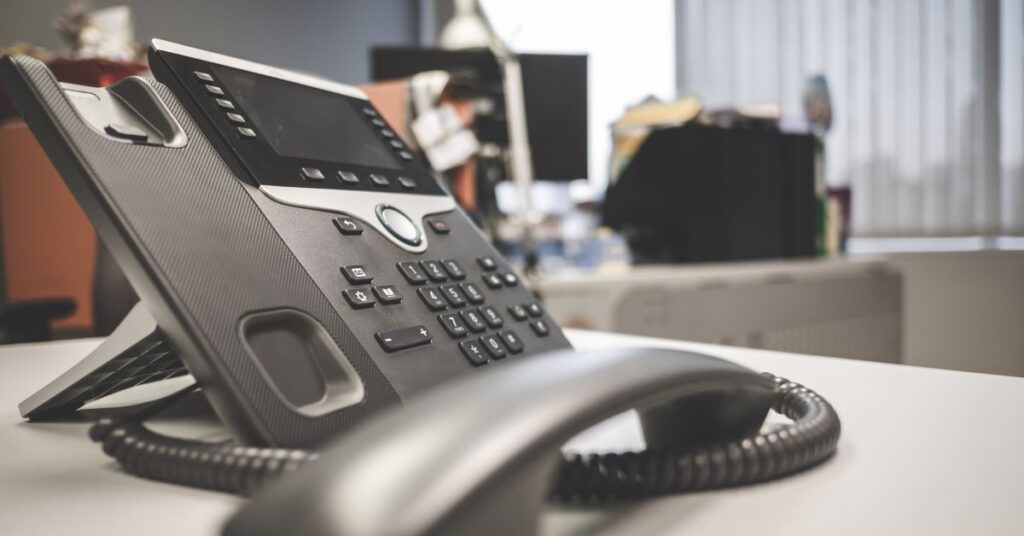 Office phone on desk