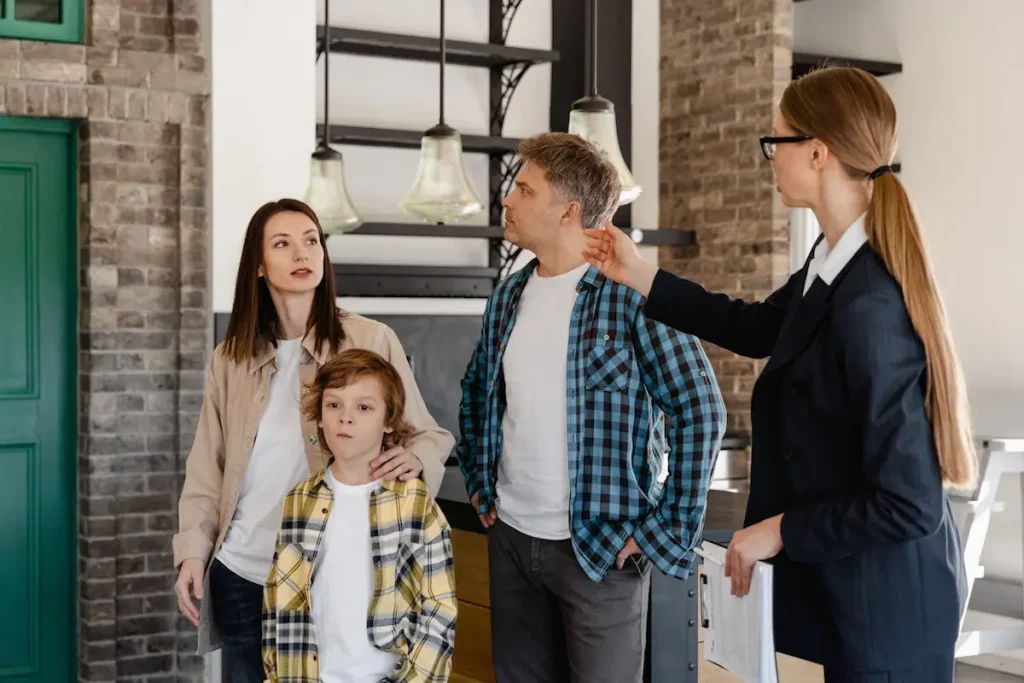 Realtor showing a property to clients