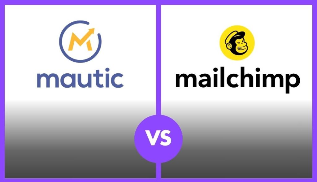 Mautic and Mailchimp banner with vs in the middle